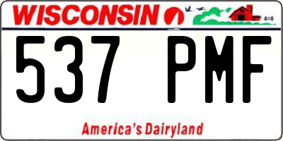 WI license plate 537PMF