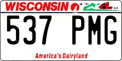 WI license plate 537PMG