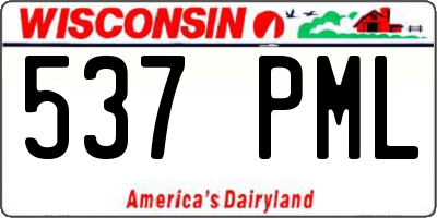 WI license plate 537PML