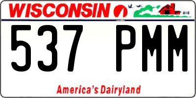 WI license plate 537PMM