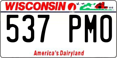 WI license plate 537PMO