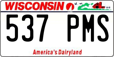 WI license plate 537PMS