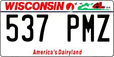 WI license plate 537PMZ