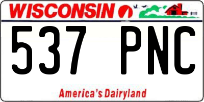 WI license plate 537PNC