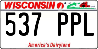 WI license plate 537PPL