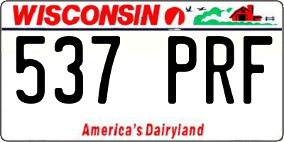 WI license plate 537PRF