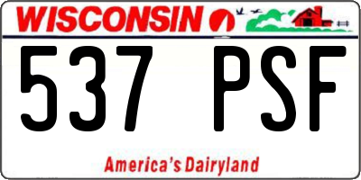 WI license plate 537PSF