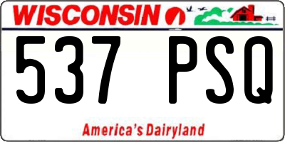 WI license plate 537PSQ
