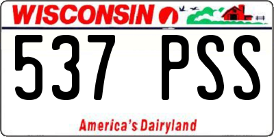WI license plate 537PSS