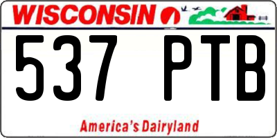 WI license plate 537PTB