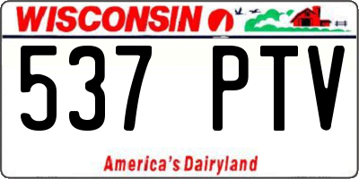 WI license plate 537PTV