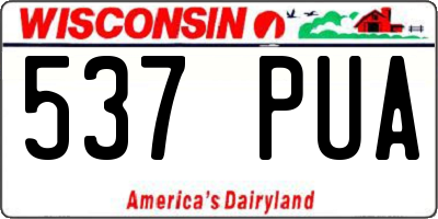 WI license plate 537PUA