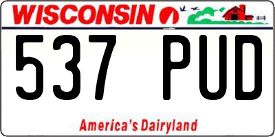 WI license plate 537PUD