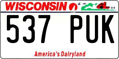 WI license plate 537PUK