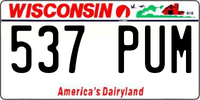WI license plate 537PUM