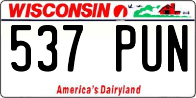 WI license plate 537PUN