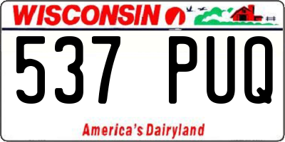 WI license plate 537PUQ