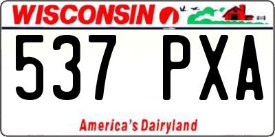 WI license plate 537PXA
