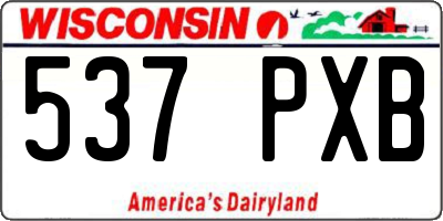 WI license plate 537PXB