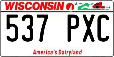 WI license plate 537PXC