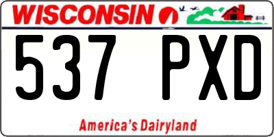 WI license plate 537PXD