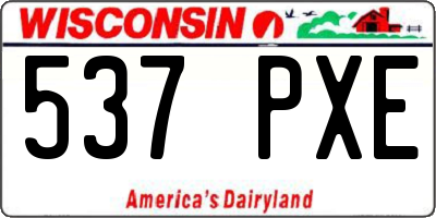 WI license plate 537PXE