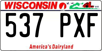 WI license plate 537PXF