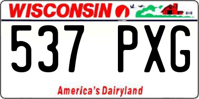WI license plate 537PXG