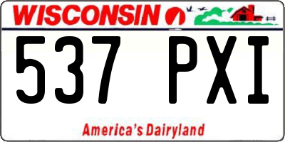 WI license plate 537PXI