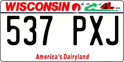 WI license plate 537PXJ