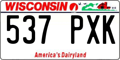 WI license plate 537PXK