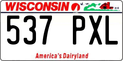 WI license plate 537PXL