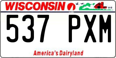 WI license plate 537PXM