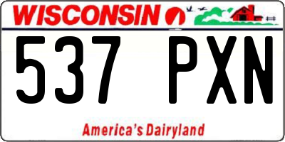 WI license plate 537PXN