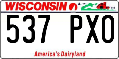 WI license plate 537PXO