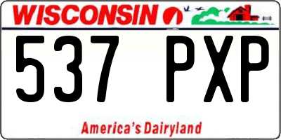 WI license plate 537PXP