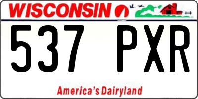 WI license plate 537PXR