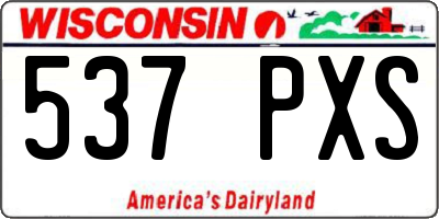 WI license plate 537PXS