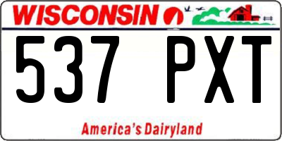 WI license plate 537PXT
