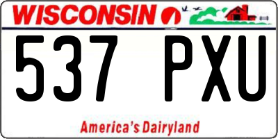 WI license plate 537PXU