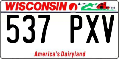 WI license plate 537PXV