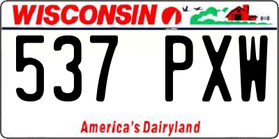 WI license plate 537PXW