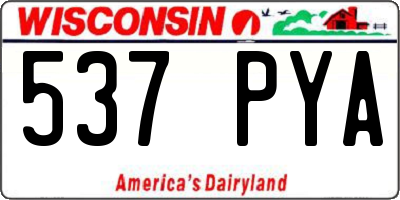WI license plate 537PYA