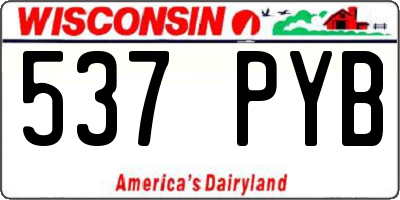 WI license plate 537PYB