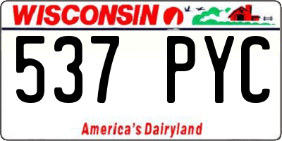 WI license plate 537PYC