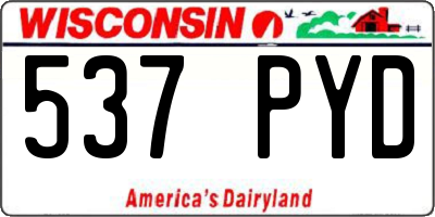 WI license plate 537PYD