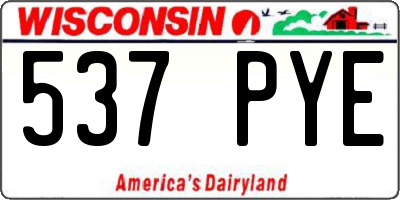 WI license plate 537PYE