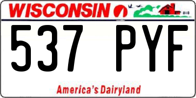 WI license plate 537PYF