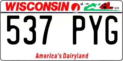 WI license plate 537PYG