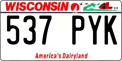 WI license plate 537PYK